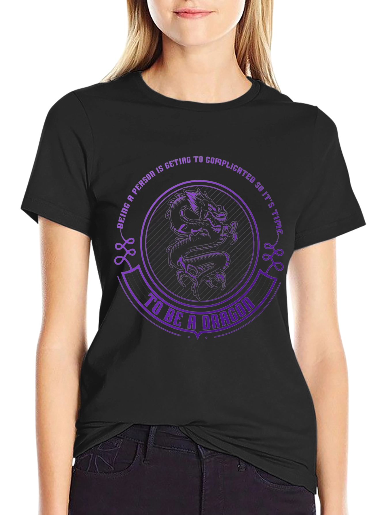Be A Dragon Black T-Shirt - Unique Design