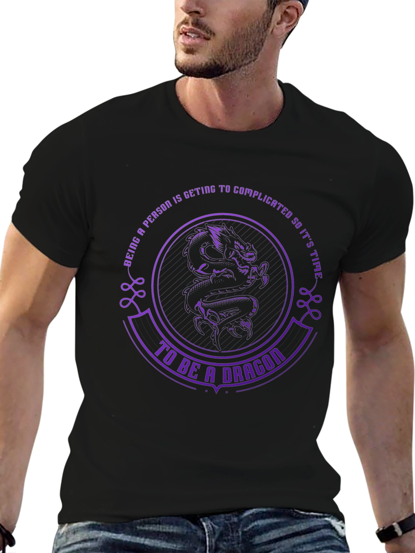 Be A Dragon Black T-Shirt - Unique Design