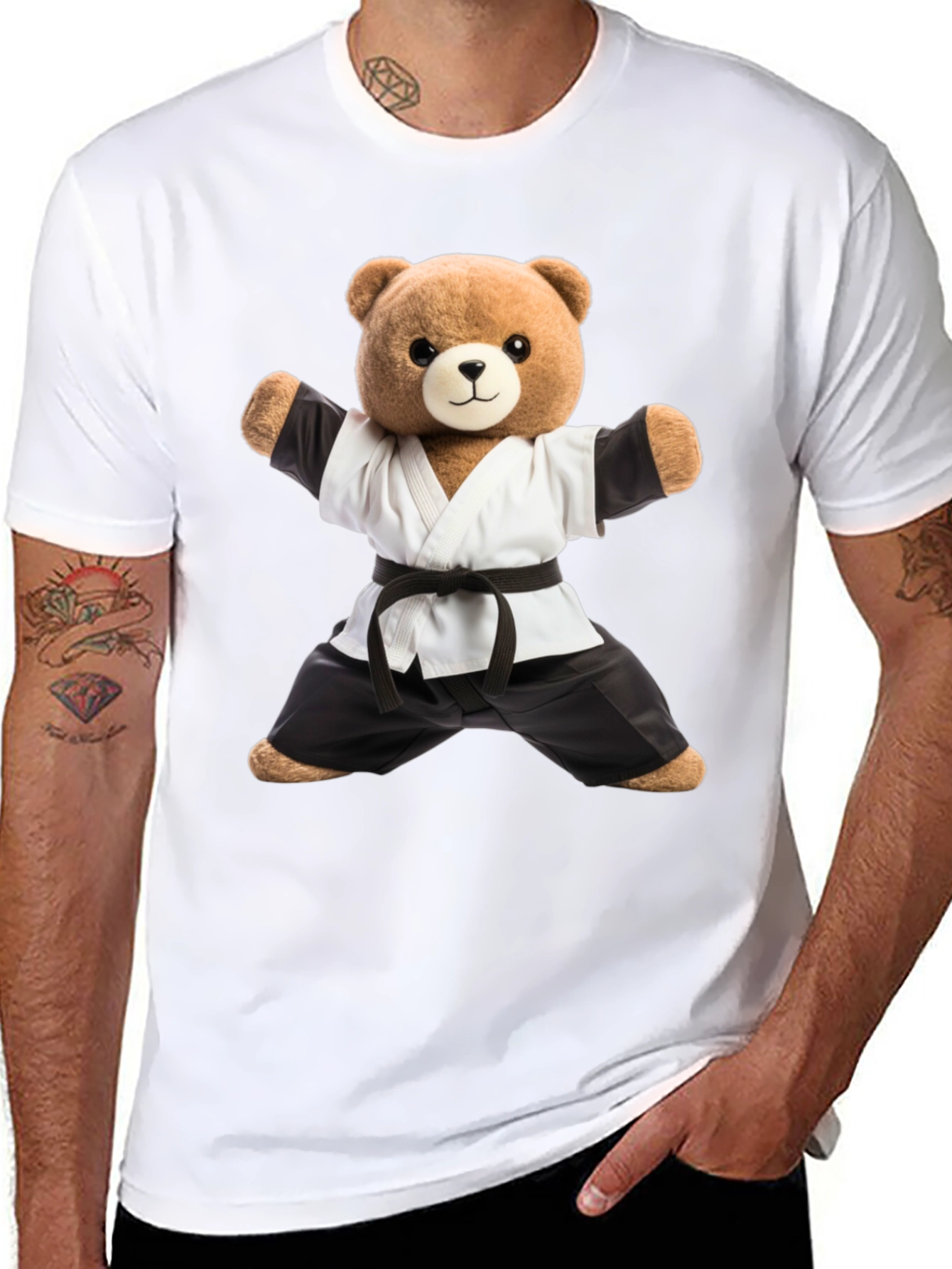 Karate Bear T-Shirt - Black Belt Style