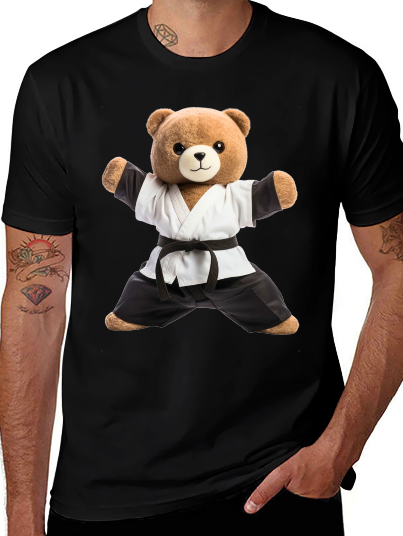 Karate Bear T-Shirt - Black Belt Style