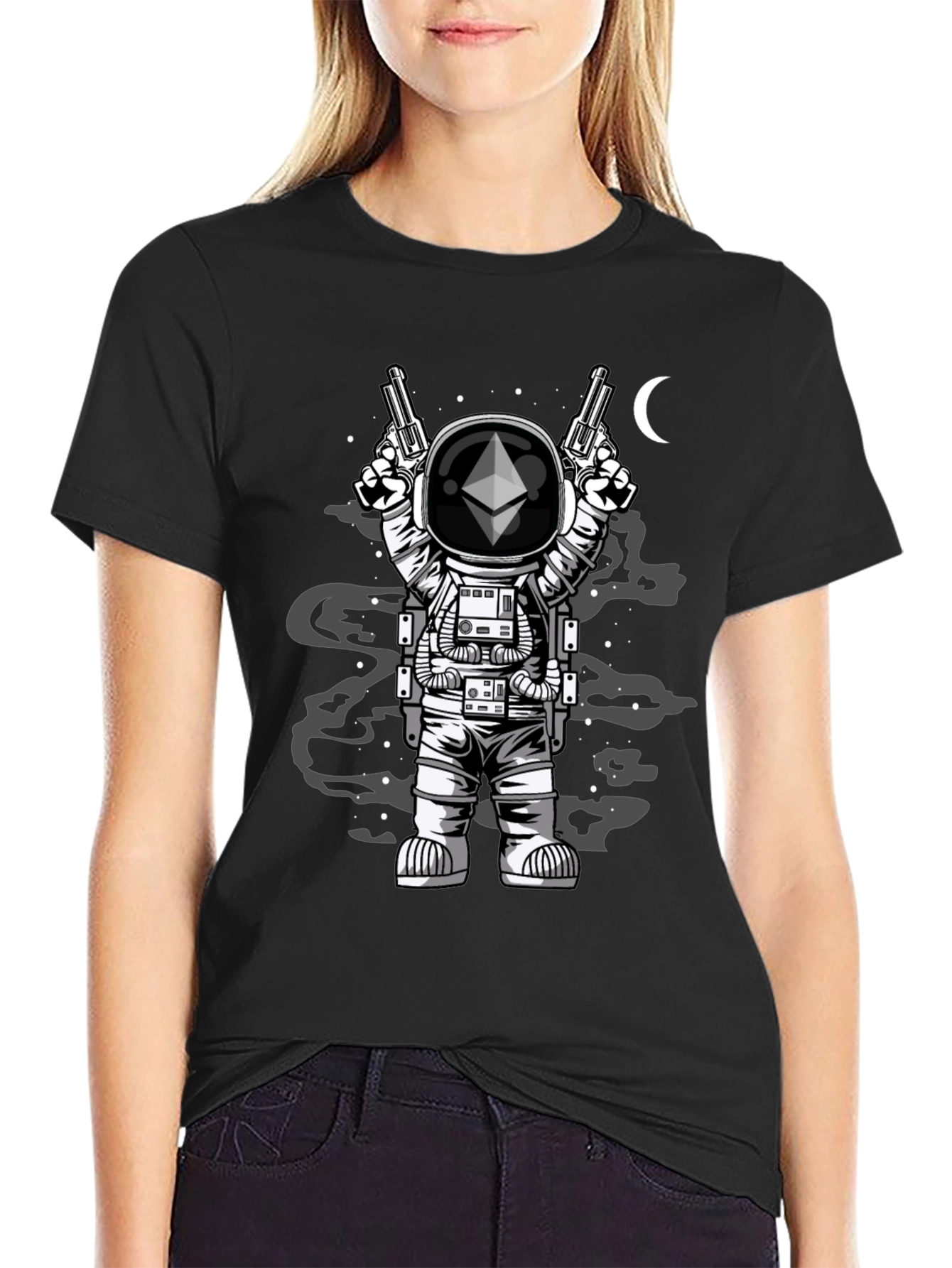 Ethereum Astronaut T-Shirt - Crypto Space Design
