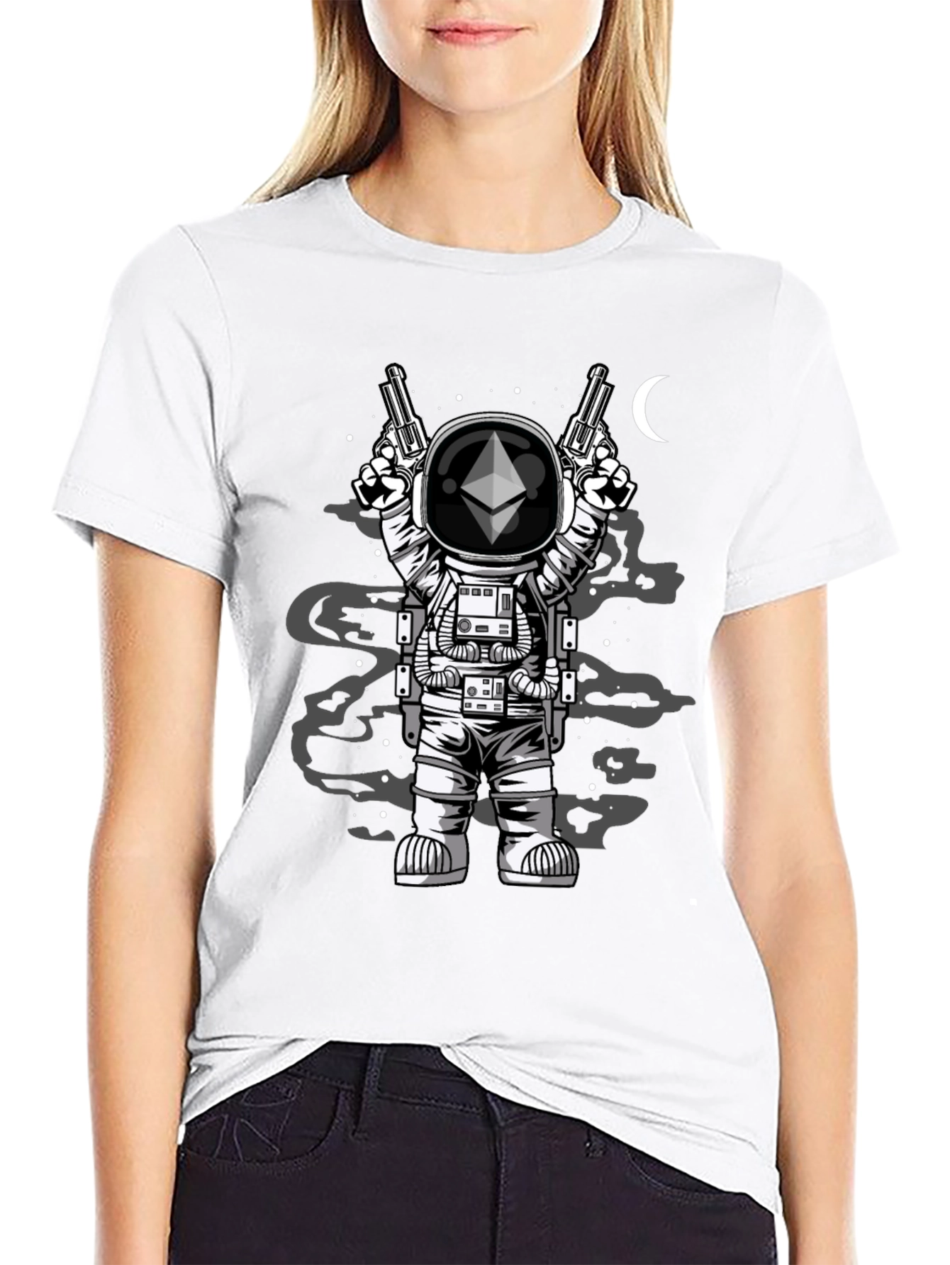Ethereum Astronaut T-Shirt - Crypto Space Design