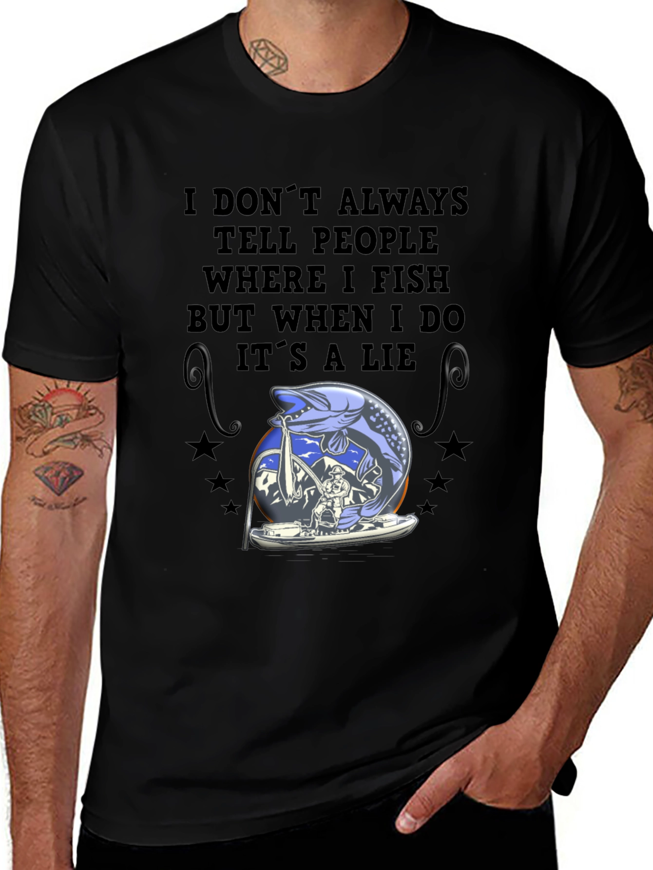 Fishing Lie T-Shirt - Angler Humor Tee