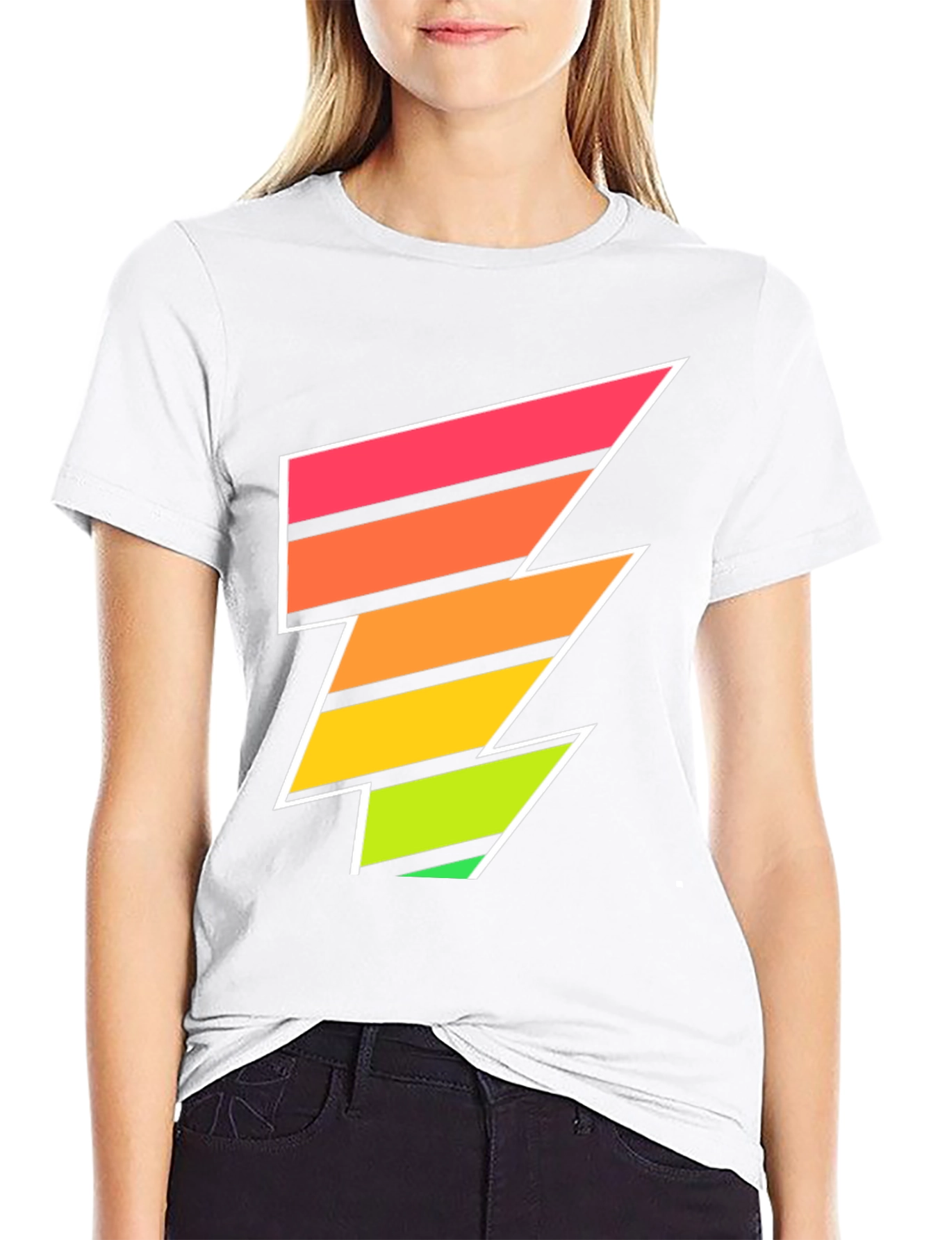 Retro Lightning Bolt Tee - Black Graphic T-Shirt
