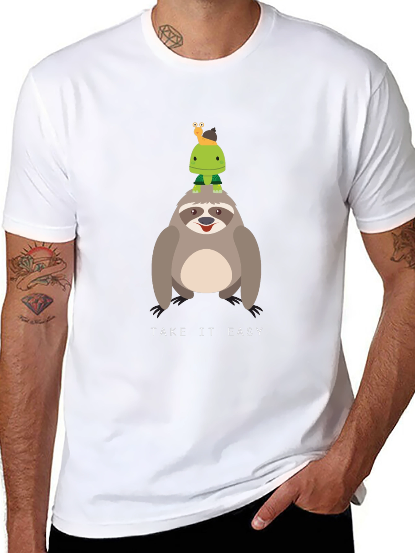 Take it Easy Sloth & Turtle Graphic T-Shirt