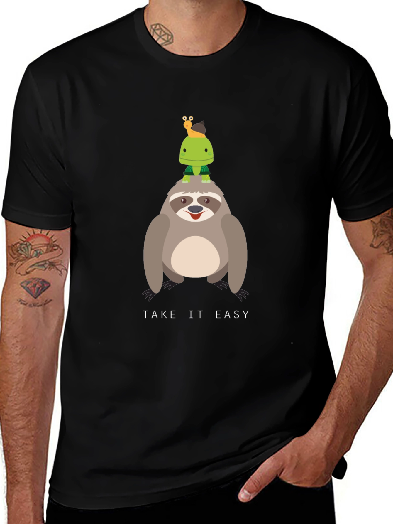 Take it Easy Sloth & Turtle Graphic T-Shirt