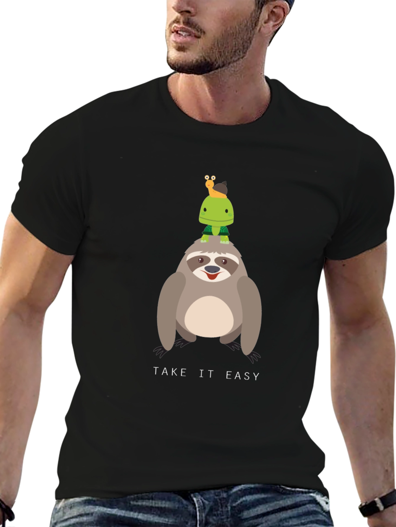 Take it Easy Sloth & Turtle Graphic T-Shirt
