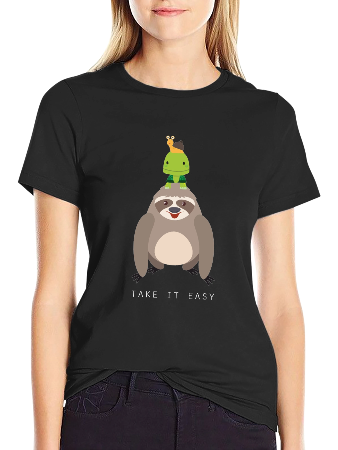 Take it Easy Sloth & Turtle Graphic T-Shirt