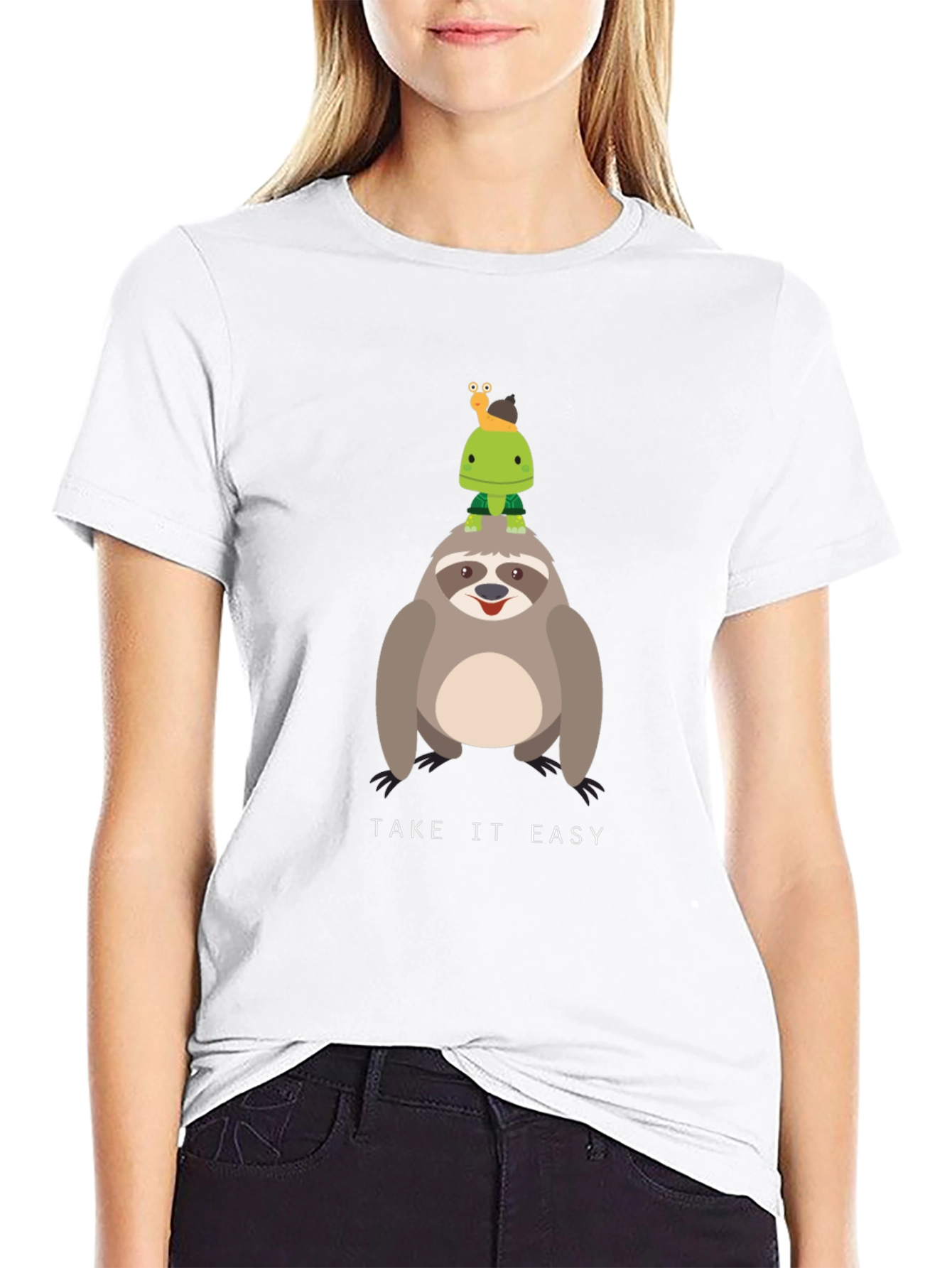 Take it Easy Sloth & Turtle Graphic T-Shirt