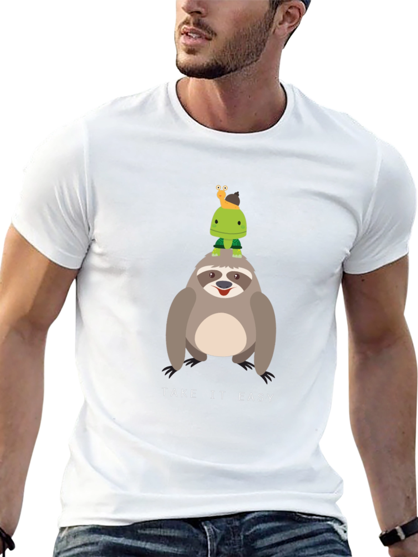 Take it Easy Sloth & Turtle Graphic T-Shirt