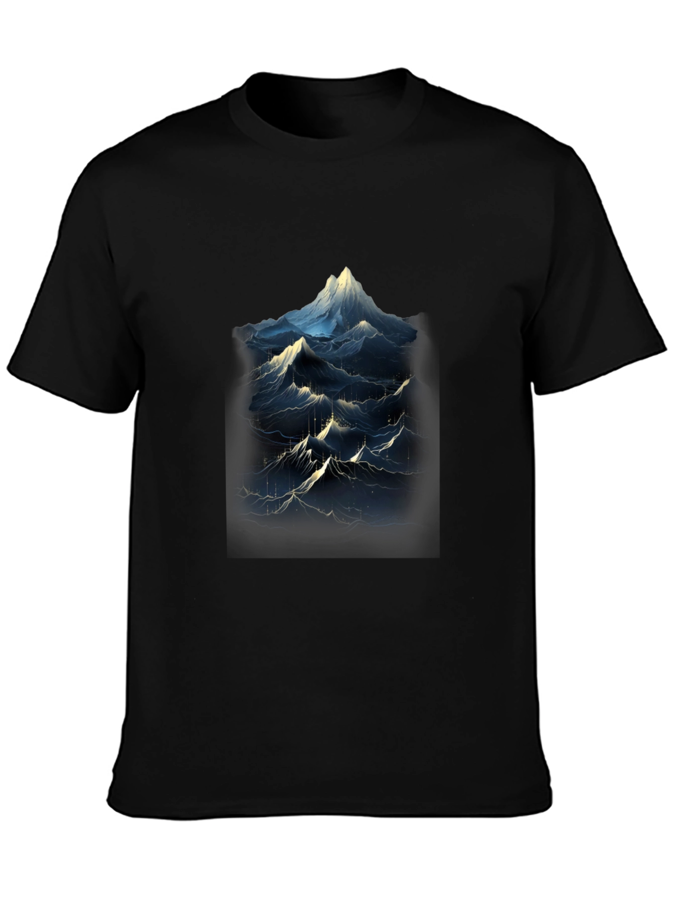 Mountainscape Graphic Tee - Black Cotton Blend