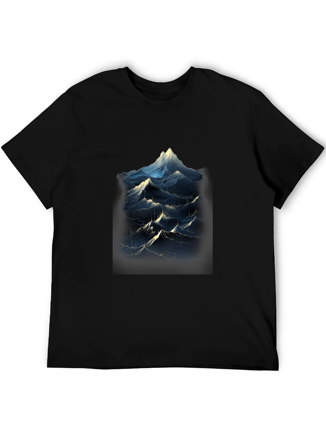 Mountainscape Graphic Tee - Black Cotton Blend