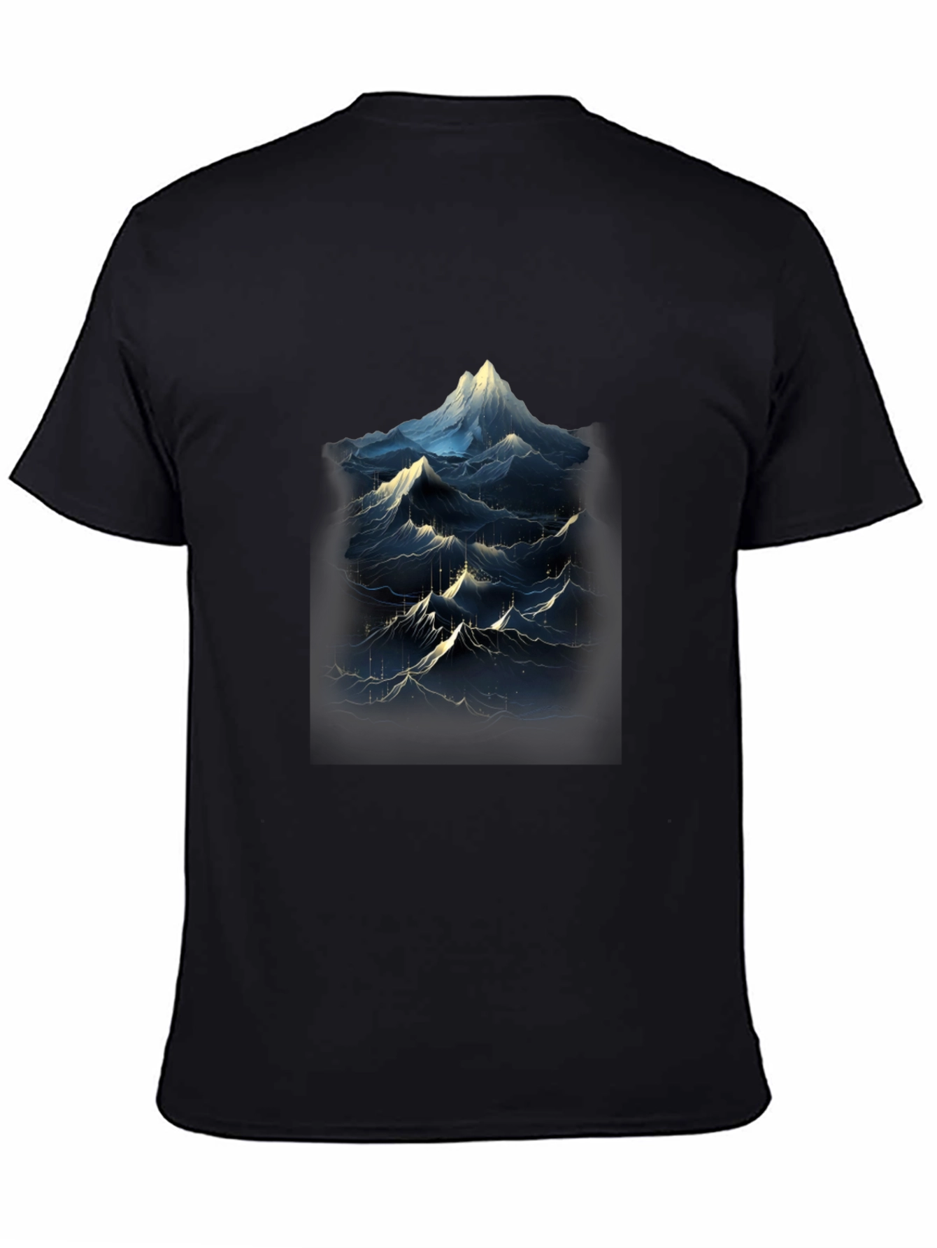 Mountainscape Graphic Tee - Black Cotton Blend
