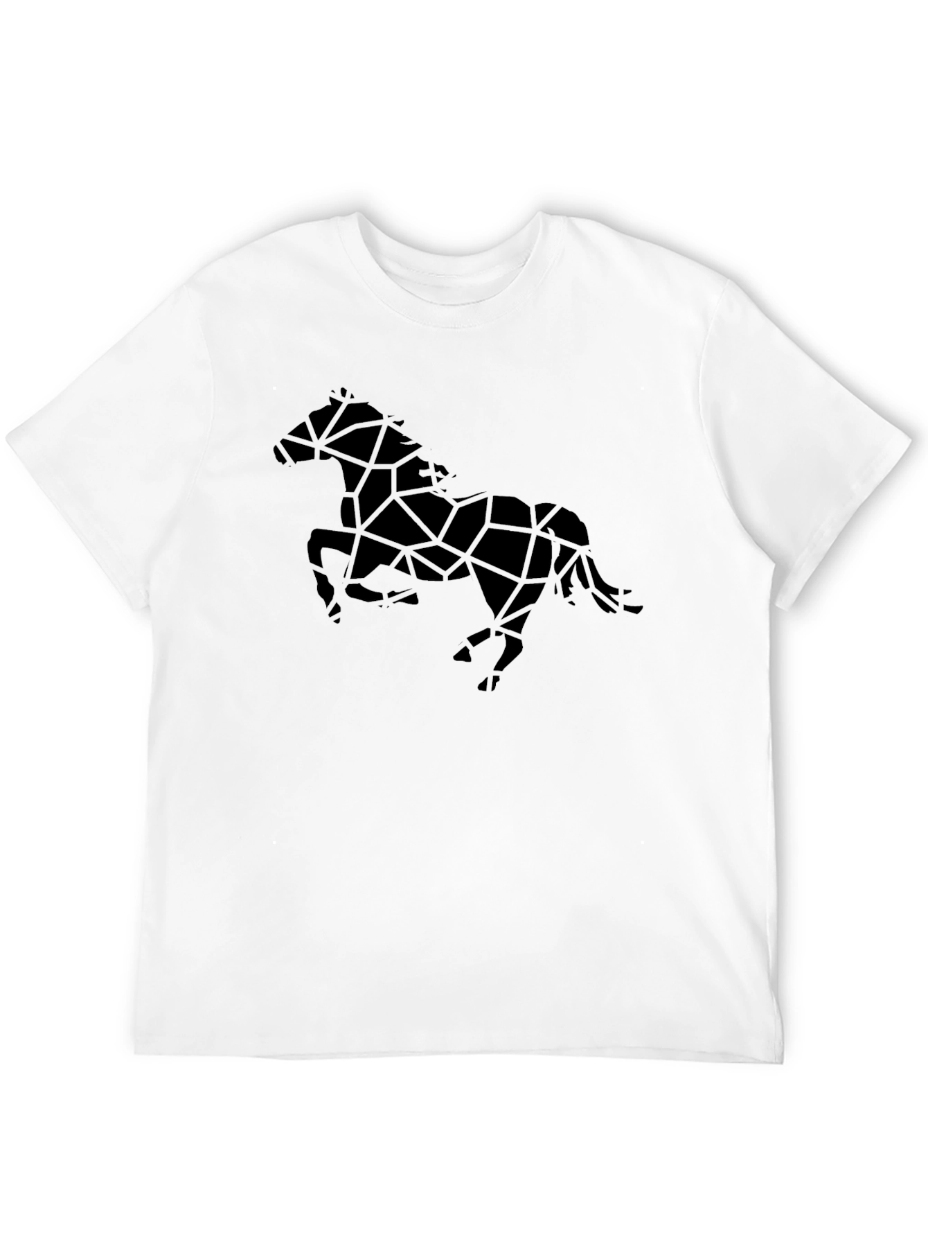 Geometric Horse Graphic Black T-Shirt