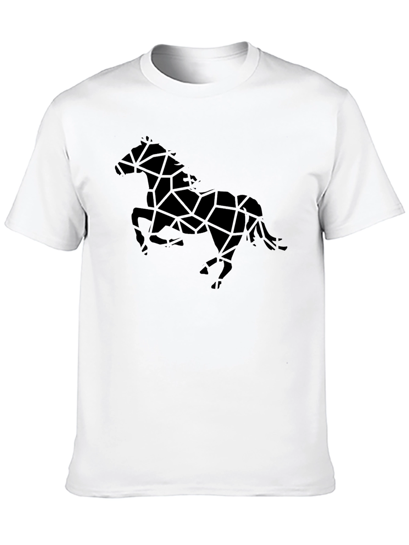 Geometric Horse Graphic Black T-Shirt