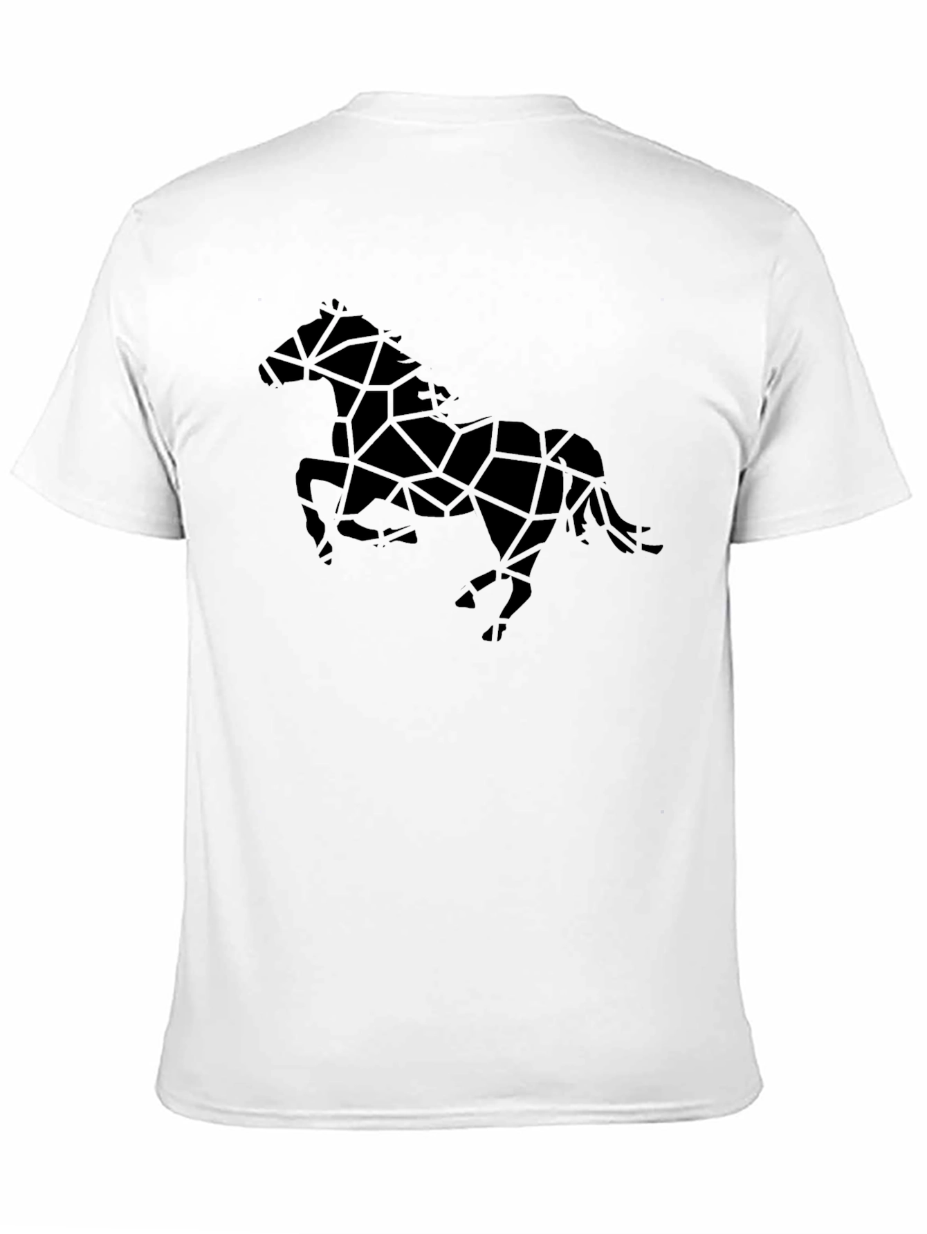 Geometric Horse Graphic Black T-Shirt