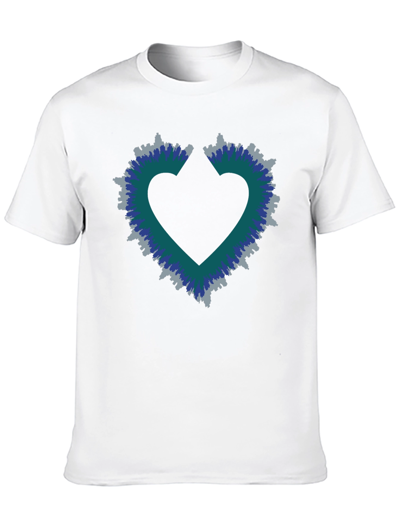 Heart Skyline Mens Black T-Shirt