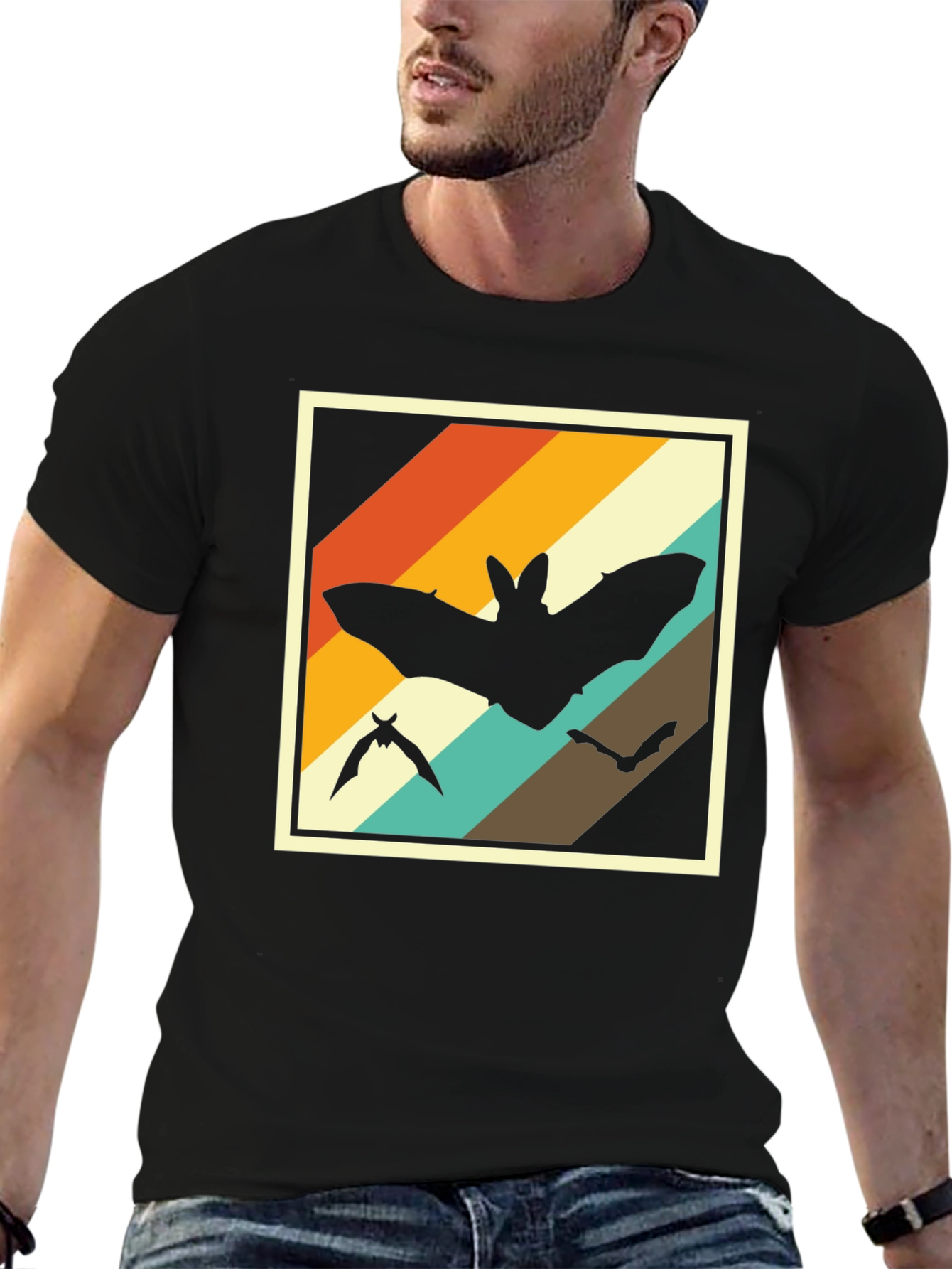 Retro Bat T-Shirt - Unique Animal Design