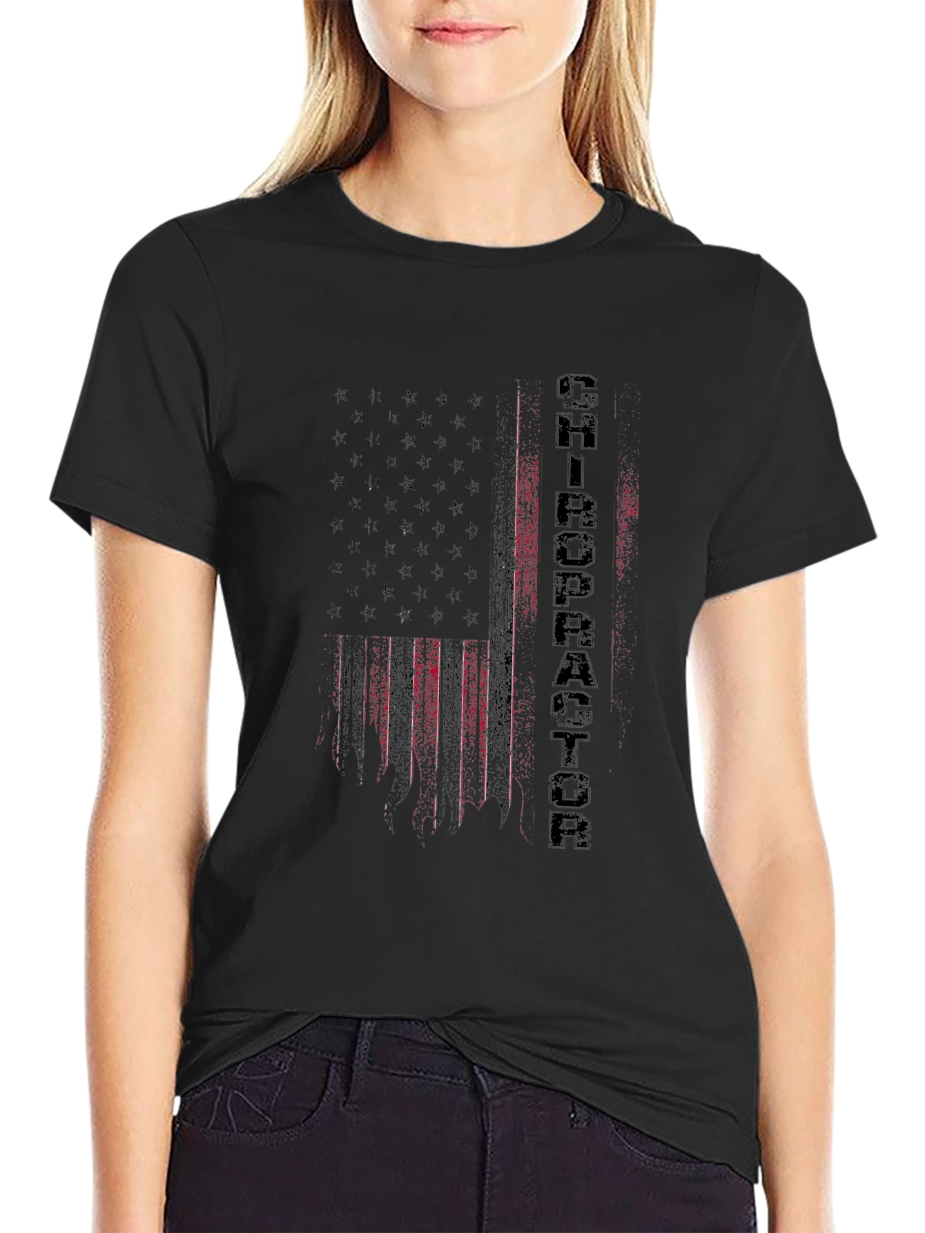 Chiropractor American Flag Graphic Tee