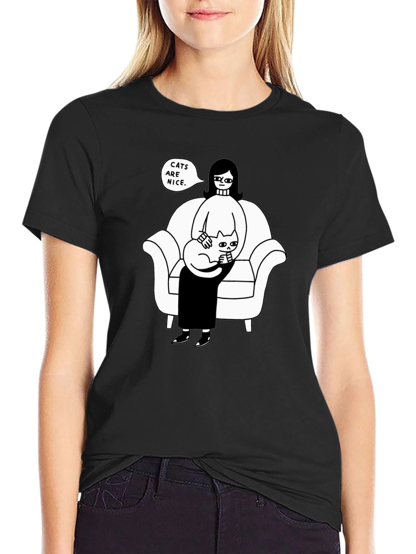 Cats Are Nice Graphic Tee - Relaxed Fit