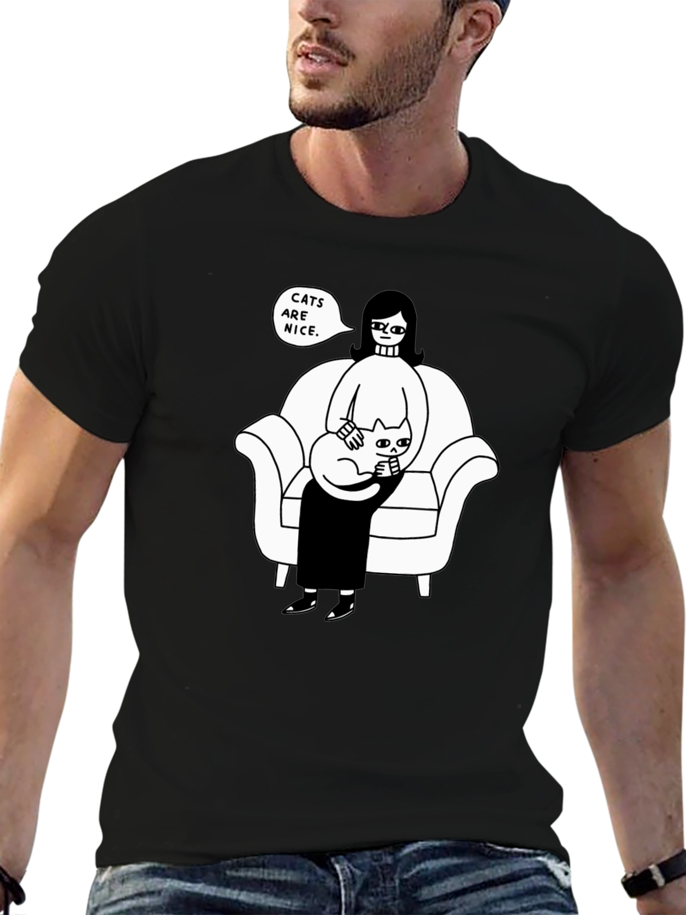 Cats Are Nice Graphic Tee - Relaxed Fit