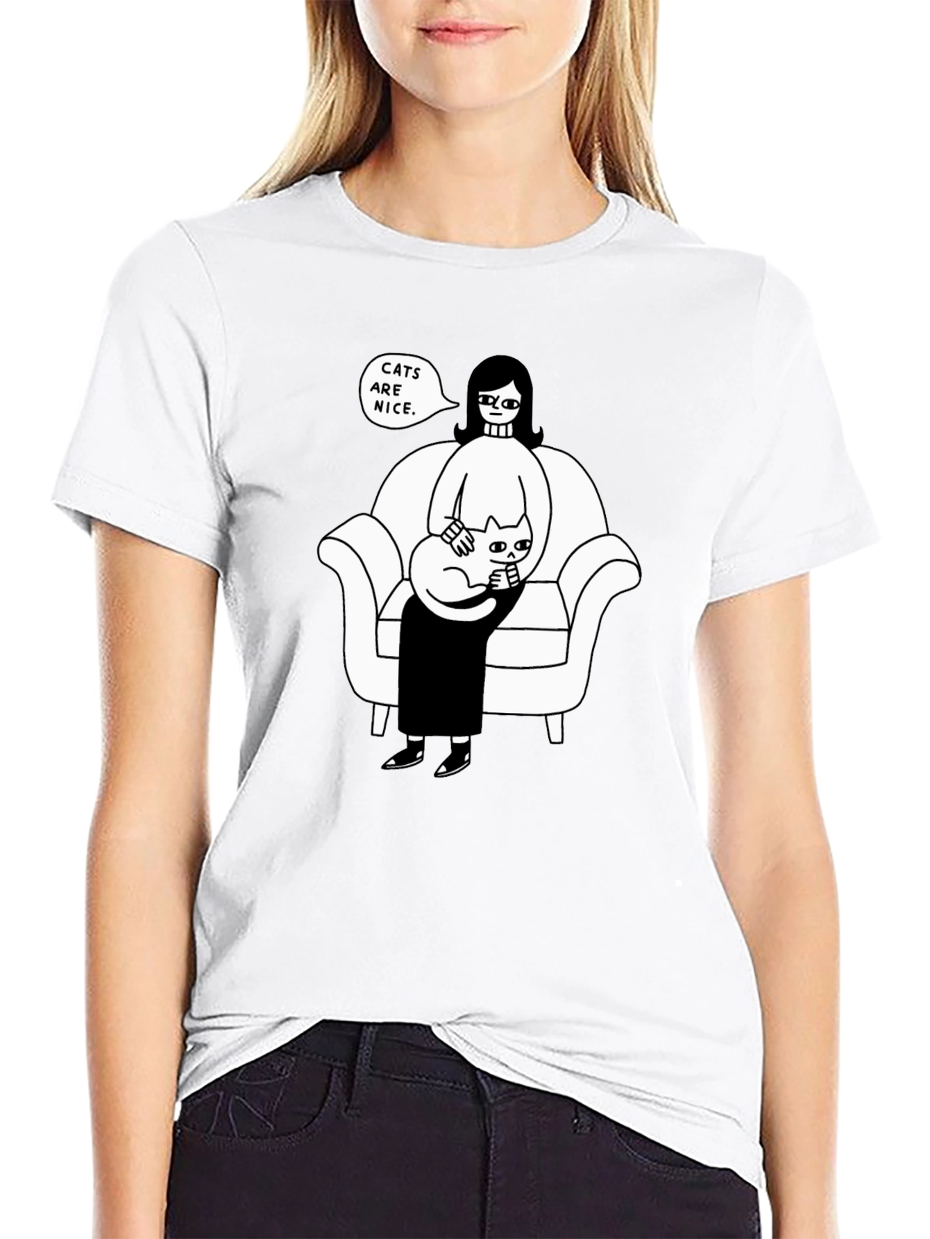 Cats Are Nice Graphic Tee - Relaxed Fit