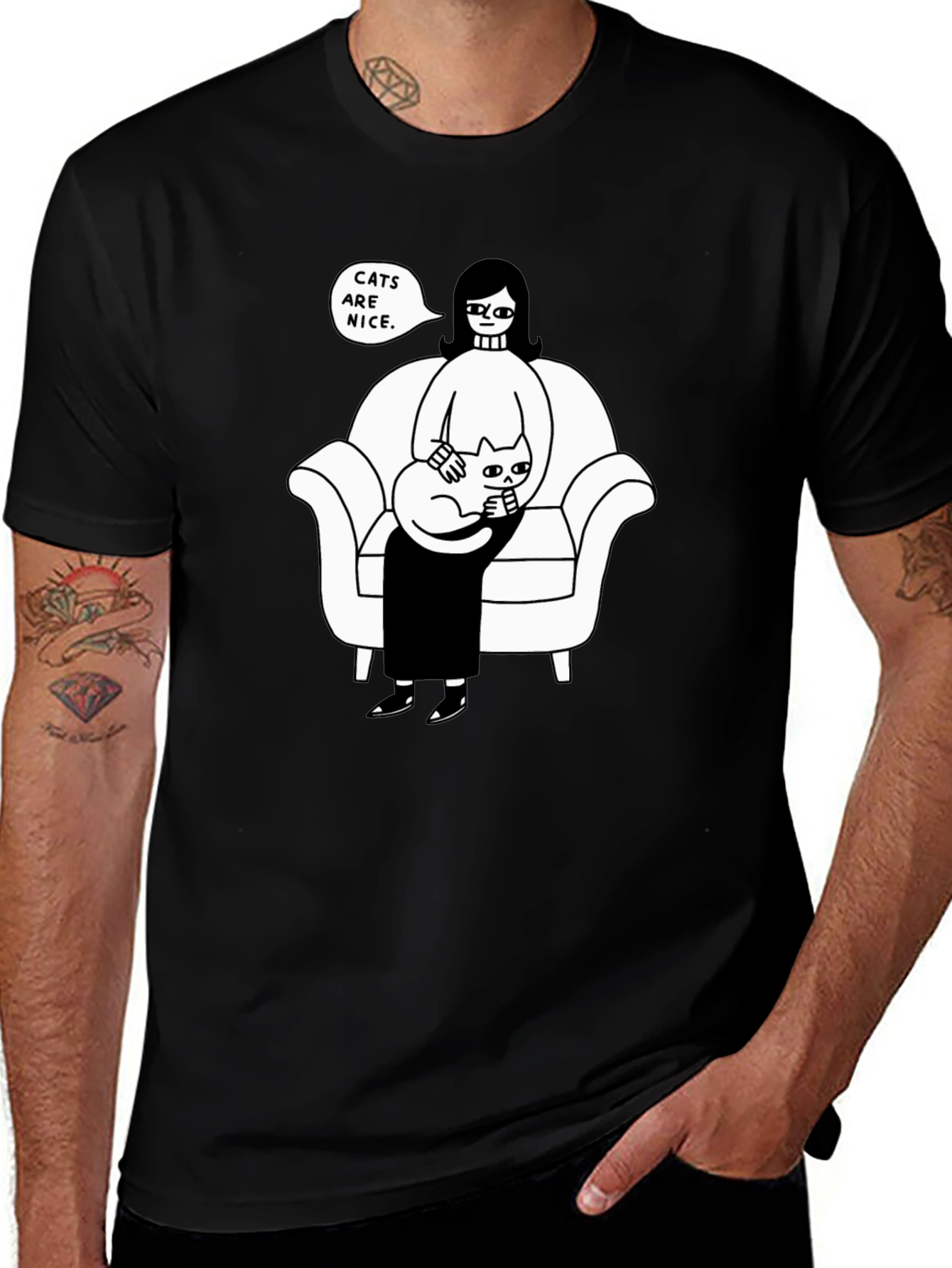Cats Are Nice Graphic Tee - Relaxed Fit