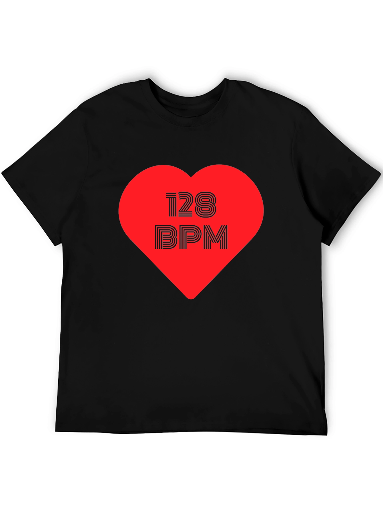 128 BPM Heartbeat Graphic Tee - Music Lover T-Shirt