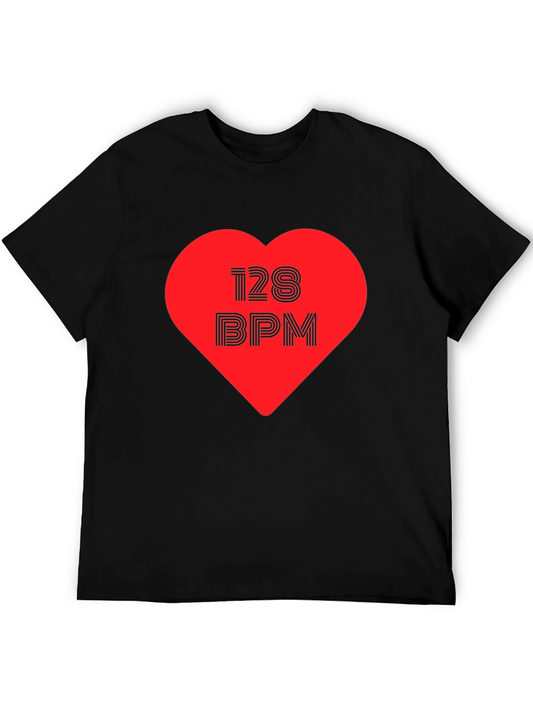 128 BPM Heartbeat Graphic Tee - Music Lover T-Shirt