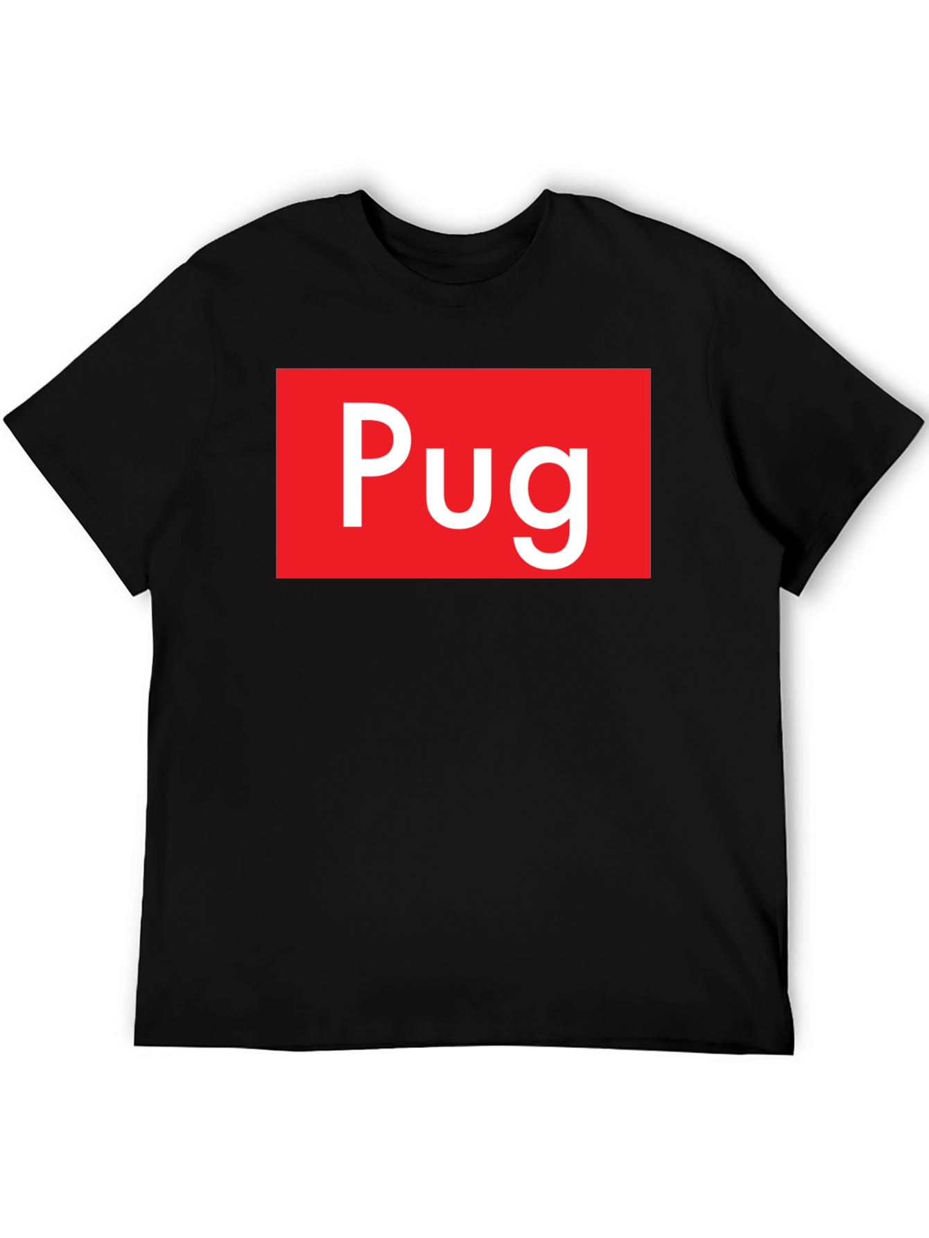 Pug Red Box Logo Black T-Shirt