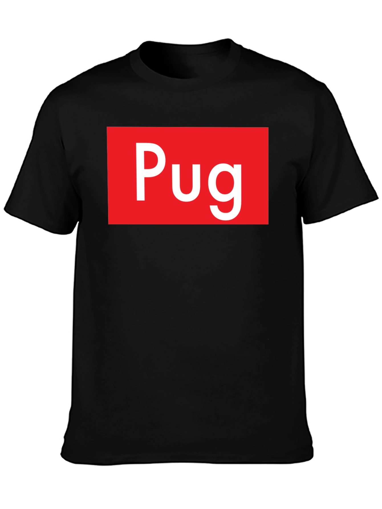 Pug Red Box Logo Black T-Shirt