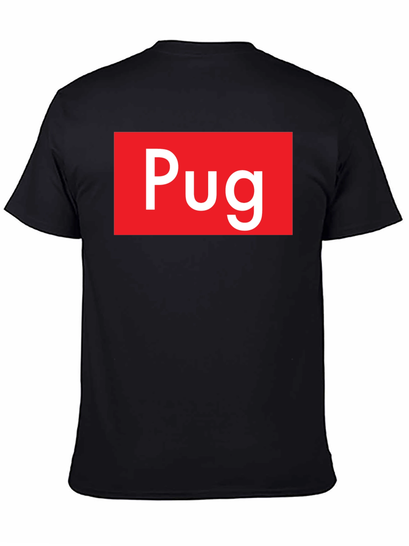 Pug Red Box Logo Black T-Shirt