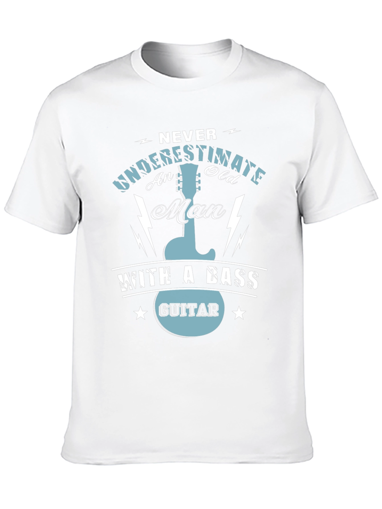 Never Underestimate T-Shirt - Bass Guitar Old Man