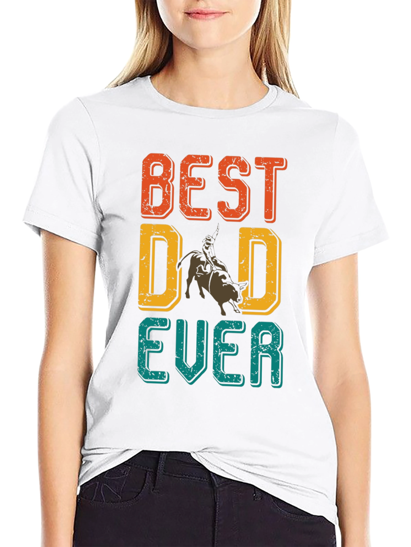 Best Dad Ever Rodeo Graphic T-Shirt