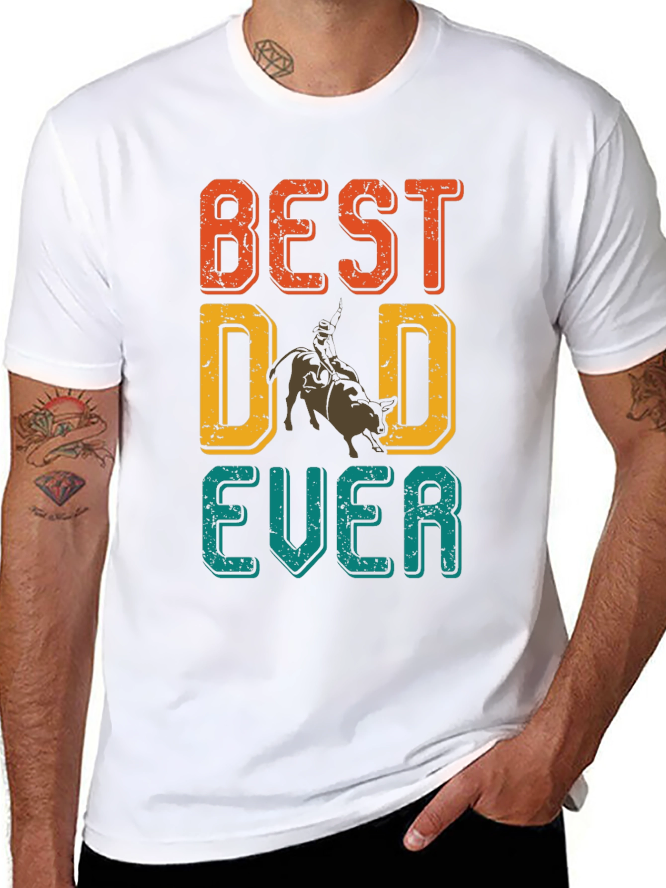Best Dad Ever Rodeo Graphic T-Shirt