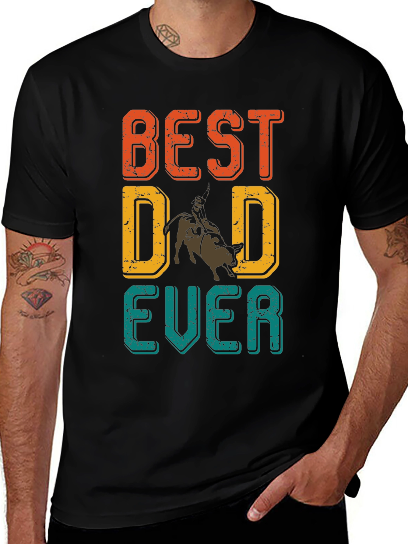 Best Dad Ever Rodeo Graphic T-Shirt