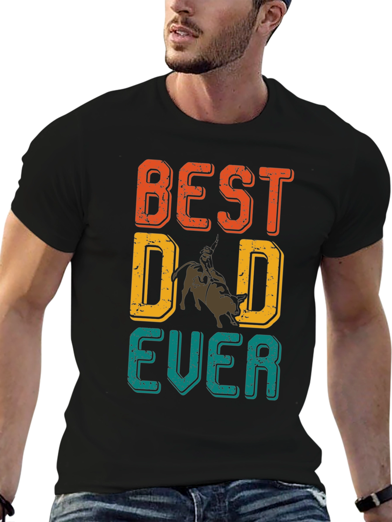 Best Dad Ever Rodeo Graphic T-Shirt