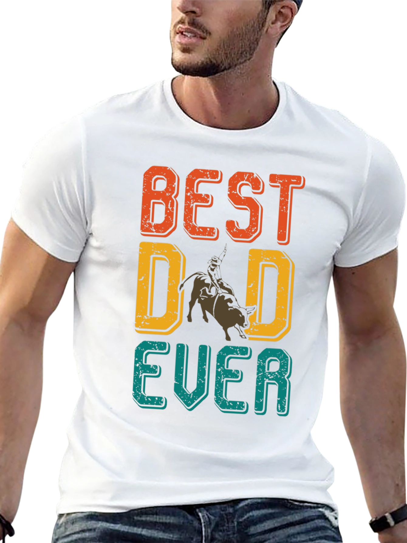 Best Dad Ever Rodeo Graphic T-Shirt