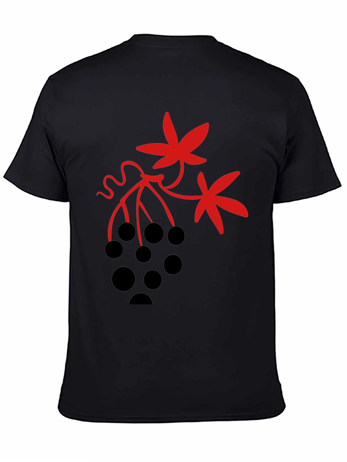 Graphic Print T-Shirt - Black with Red Design