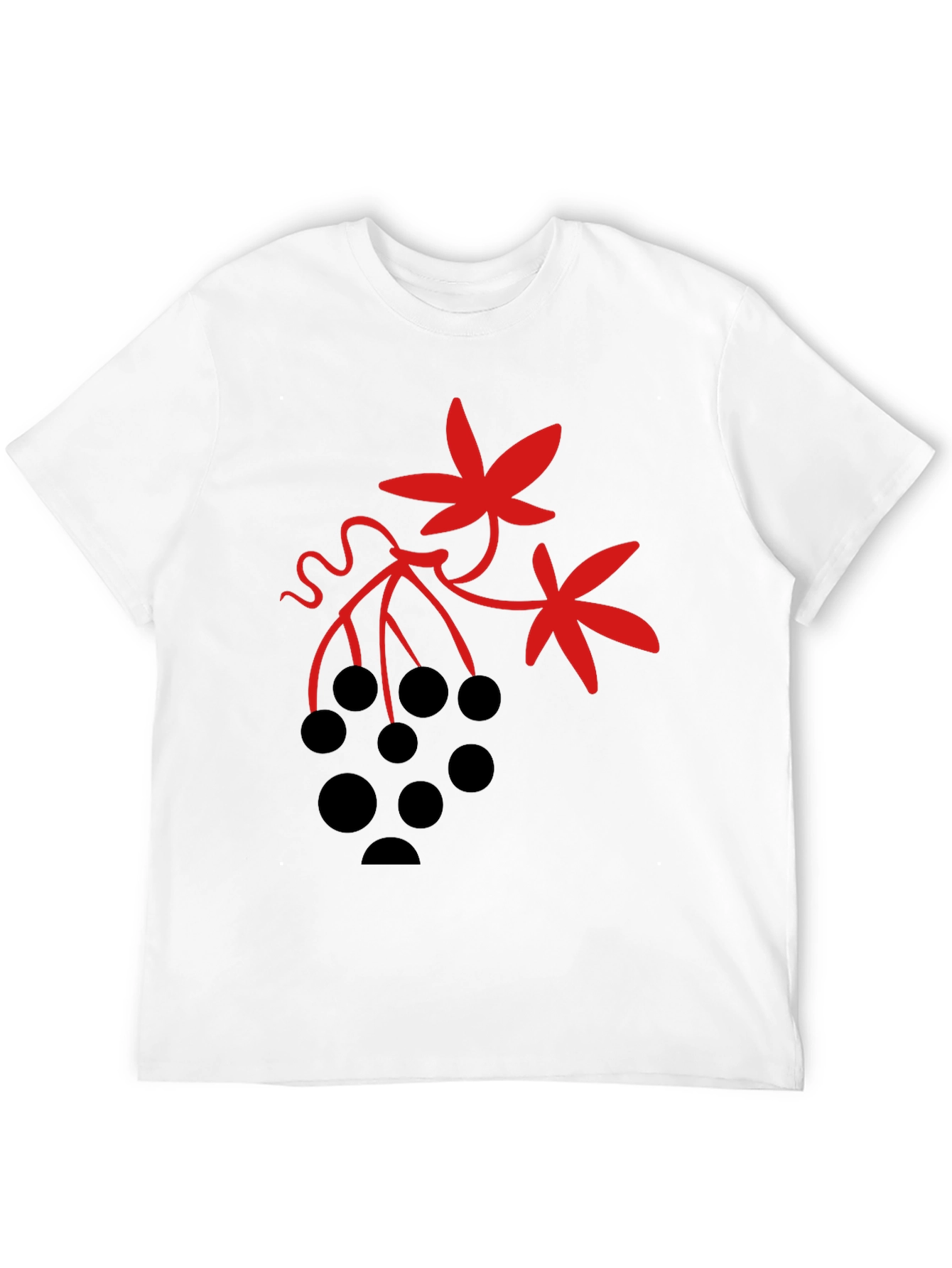 Graphic Print T-Shirt - Black with Red Design