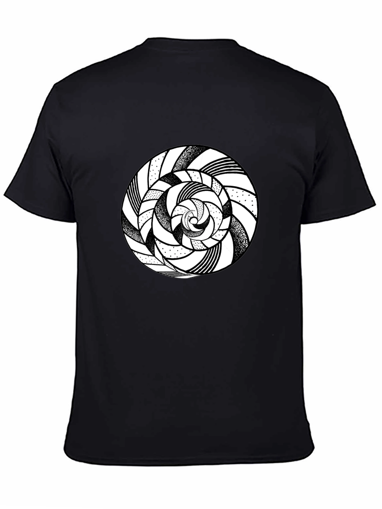 Abstract Circle Graphic Tee - Mens Black T-Shirt