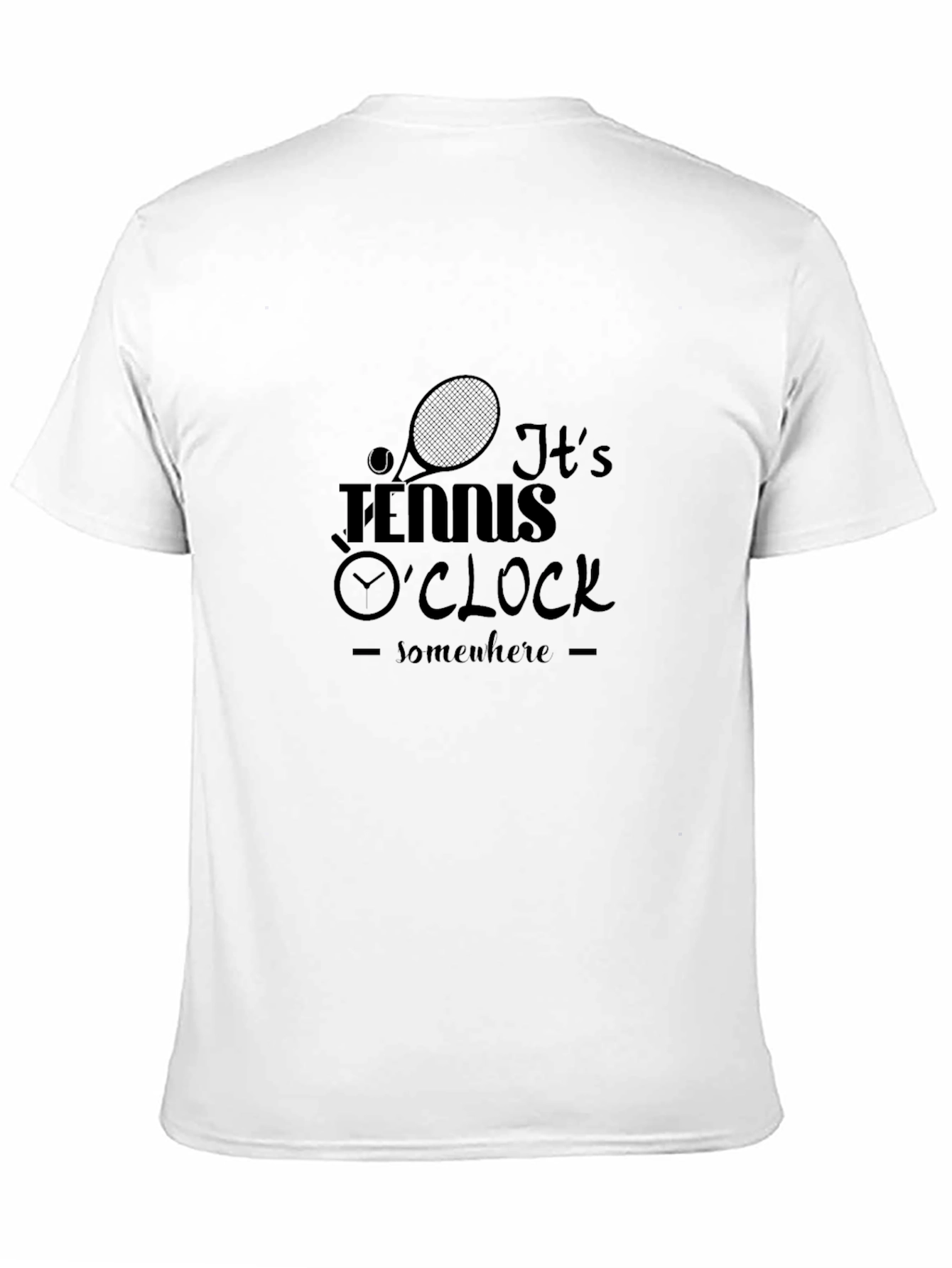 Tennis OClock Black Graphic T-Shirt