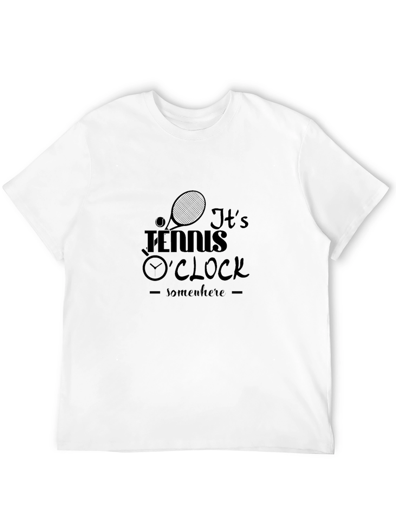 Tennis OClock Black Graphic T-Shirt