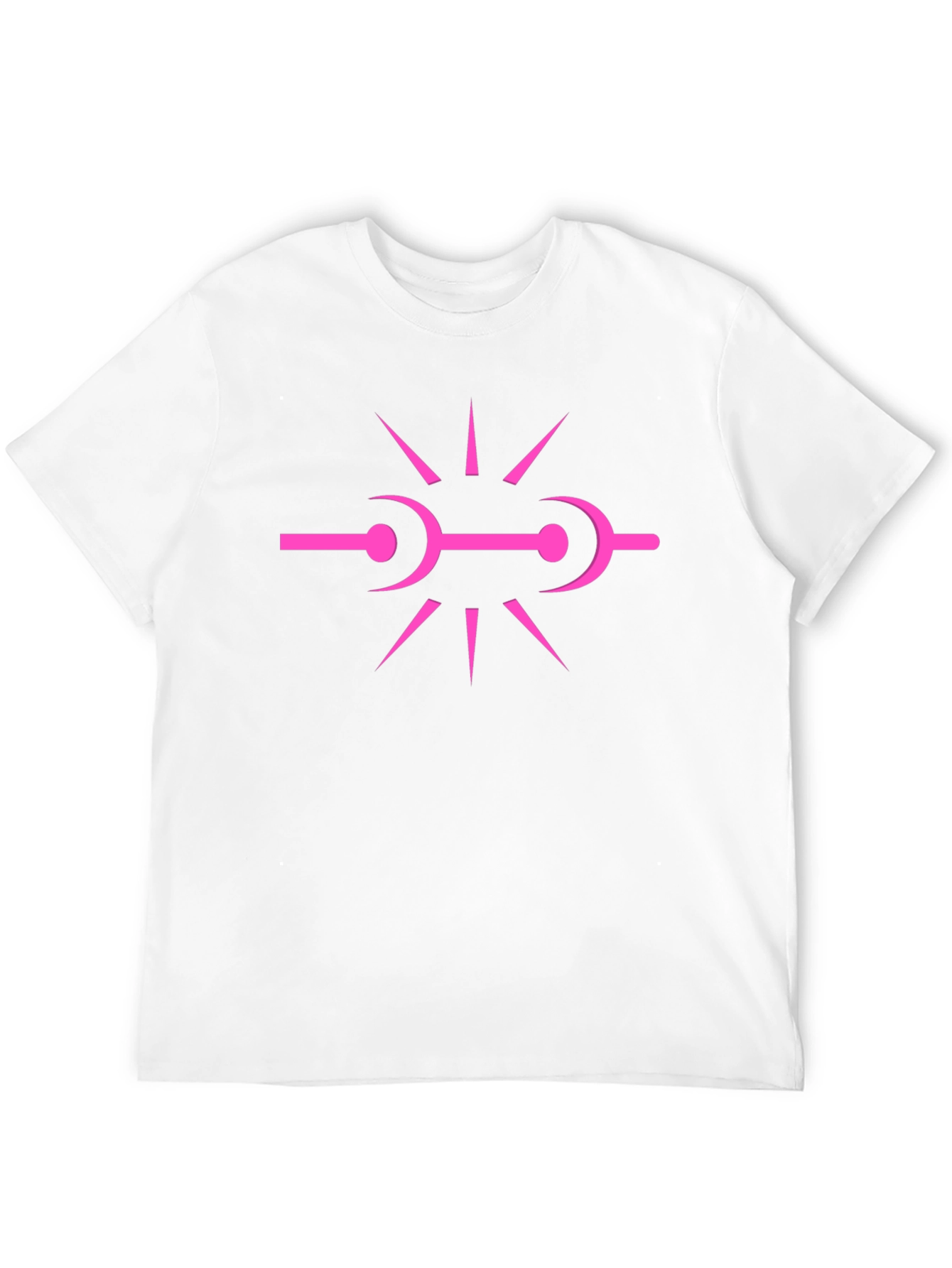 Abstract Pink Graphic Print Black T-Shirt