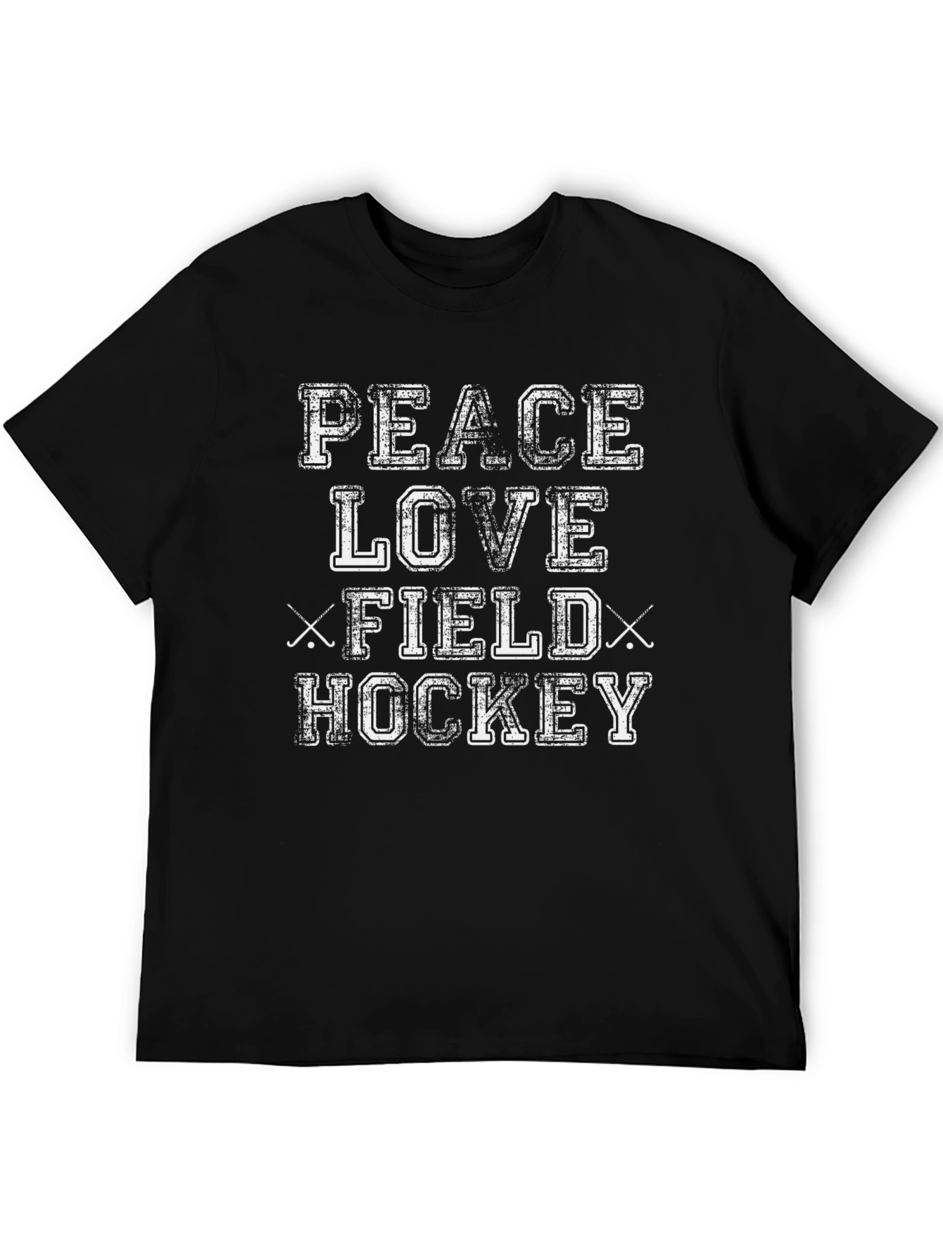 Peace Love Field Hockey T-Shirt - Black Cotton Tee