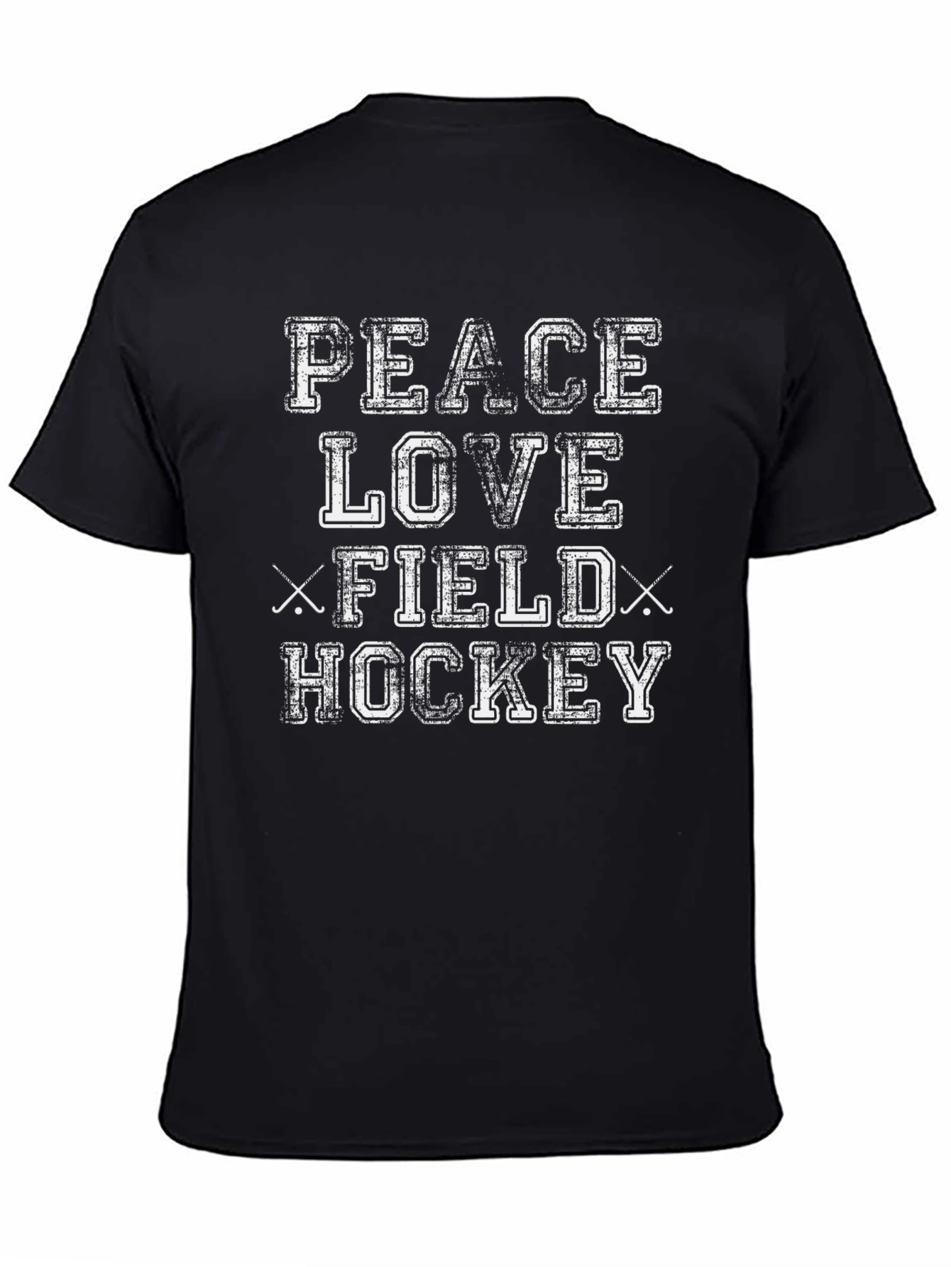 Peace Love Field Hockey T-Shirt - Black Cotton Tee