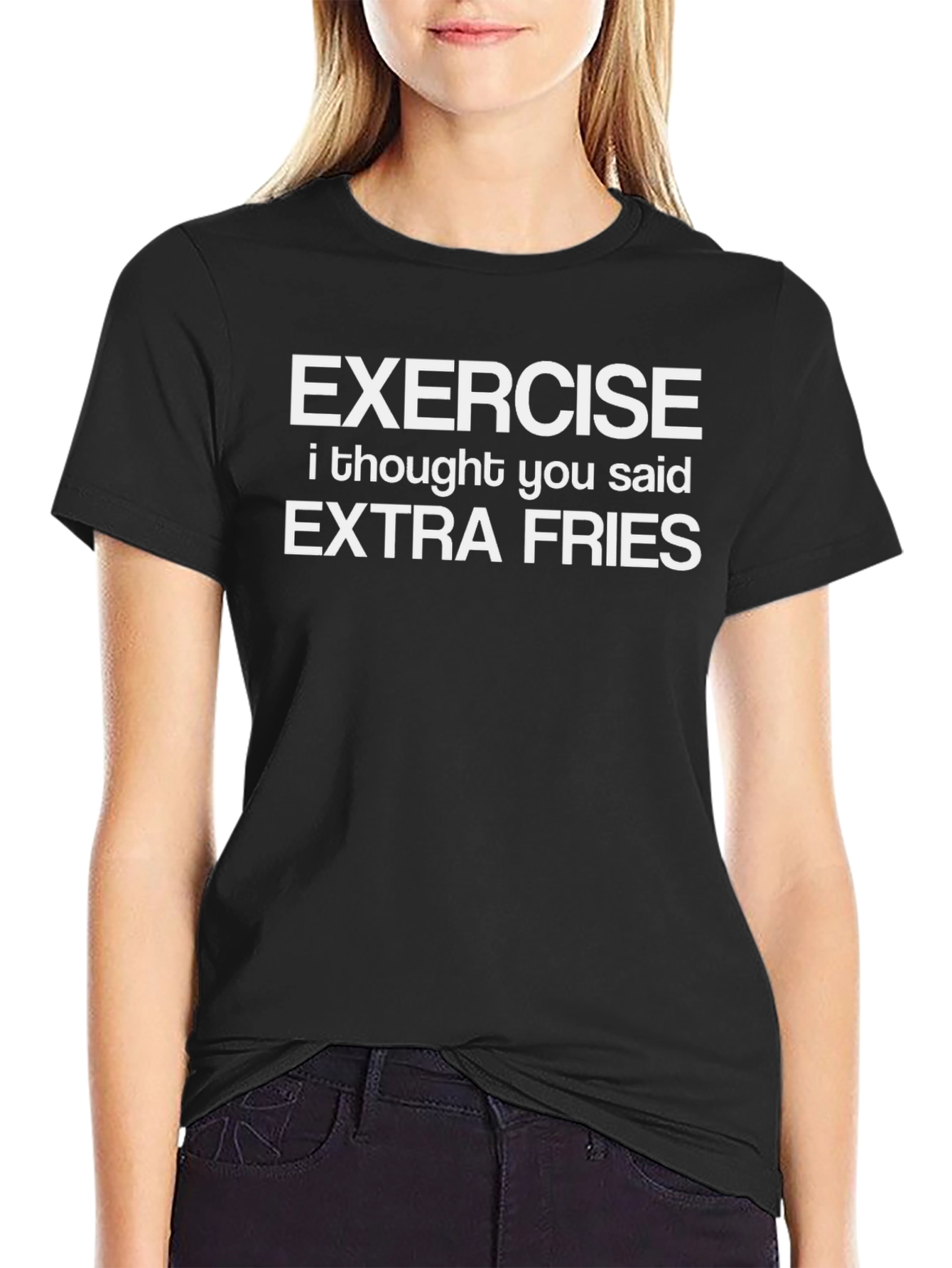 Exercise Extra Fries Mens Graphic Tee