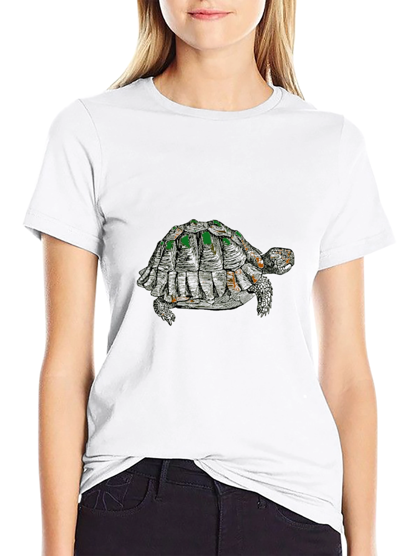 Turtle Graphic Tee - Stylish Black Cotton Blend