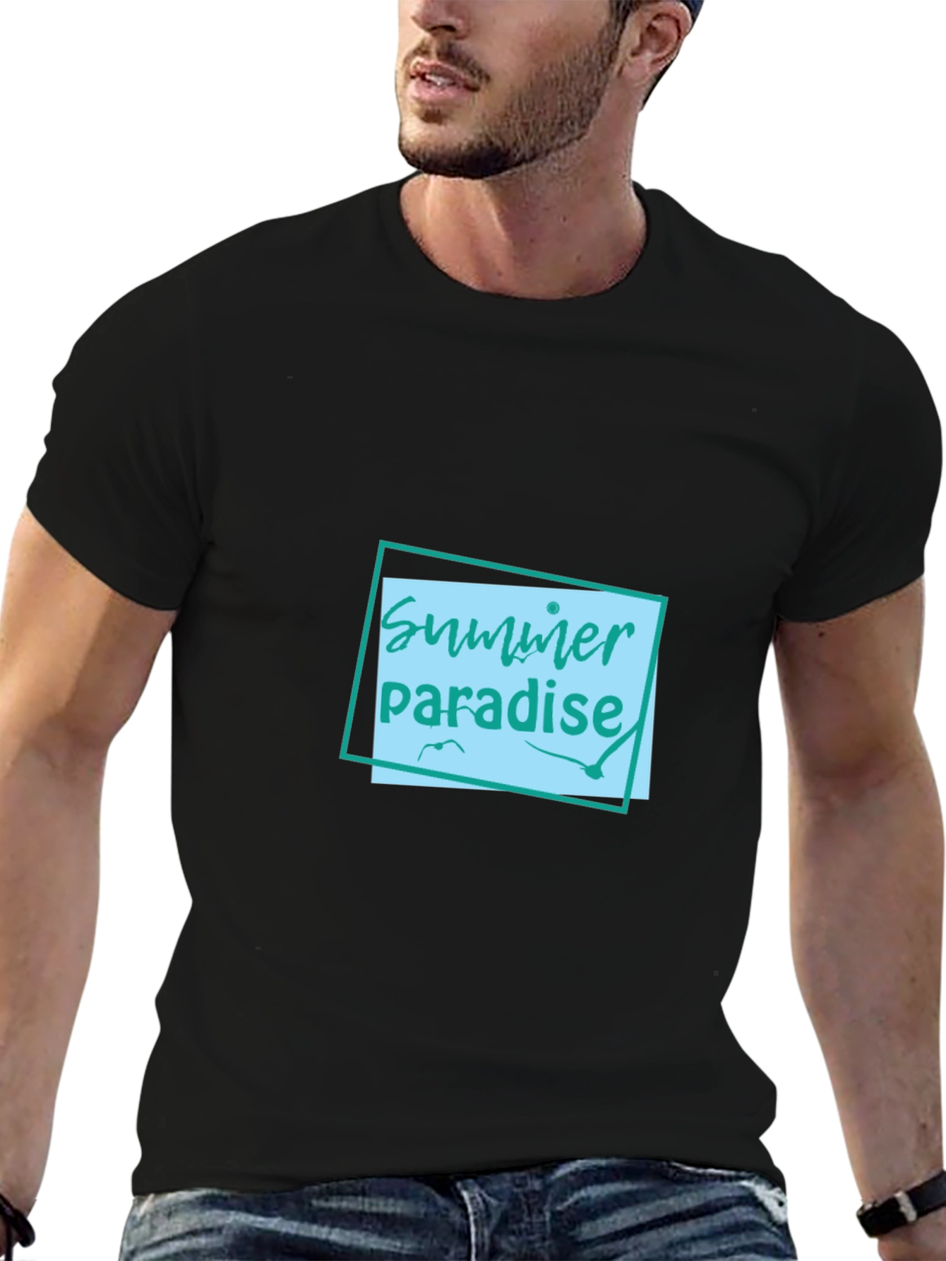 Summer Paradise Graphic Tee - Black