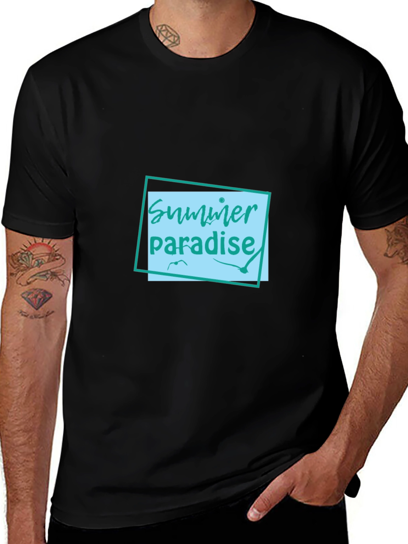 Summer Paradise Graphic Tee - Black